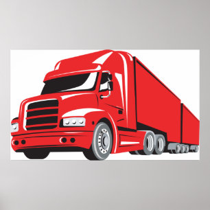 Big Red Truck Poster