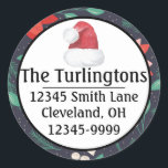 Big Red White Christmas Poinsettias Adresse Labels Runder Aufkleber<br><div class="desc">Personalisieren Sie diese Rücksendeadresse Aufkleber für Ihre Weihnachtskarten oder -pakete.</div>