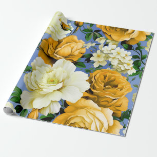 Big Retro Gelbe Rose Blume Geschenkpapier