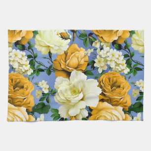Big Retro Gelbe Rose Blume Geschirrtuch