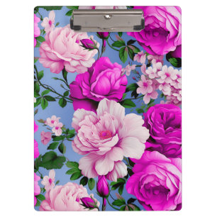 Big Retro Lila Rose Blume Klemmbrett