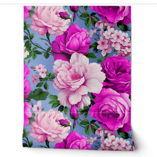 Big Retro Lila Rose Blume Tapete