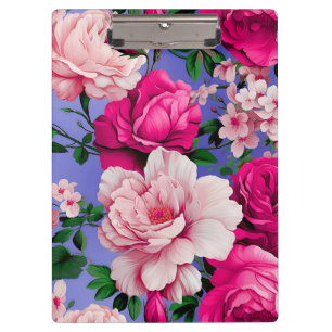 Big Retro Rosa Blume Klemmbrett
