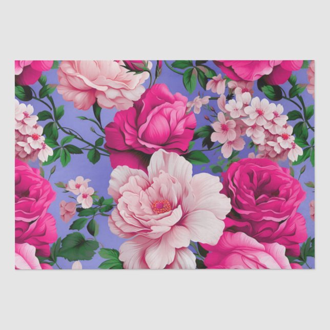 Big Retro Rosa Blume Seidenpapier (Vorderseite)