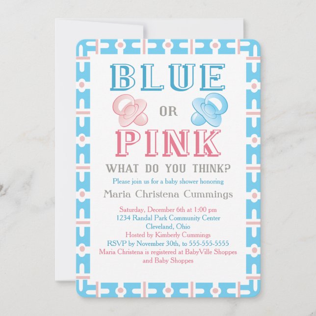 Big Reveal Baby shower Genre Reveal Invitation (Devant)