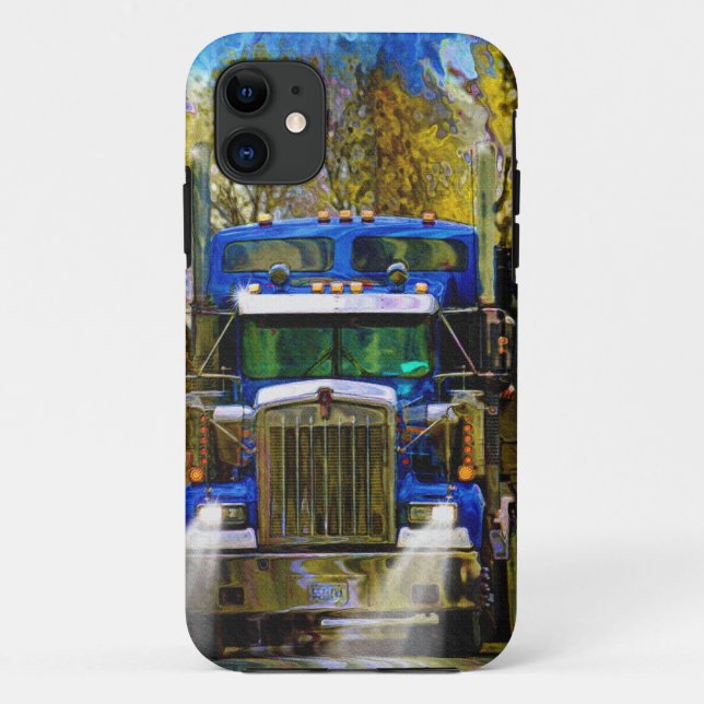 Big Rig Blue Truck Schwertransporter Art Case-Mate iPhone Hülle (Rückseite)