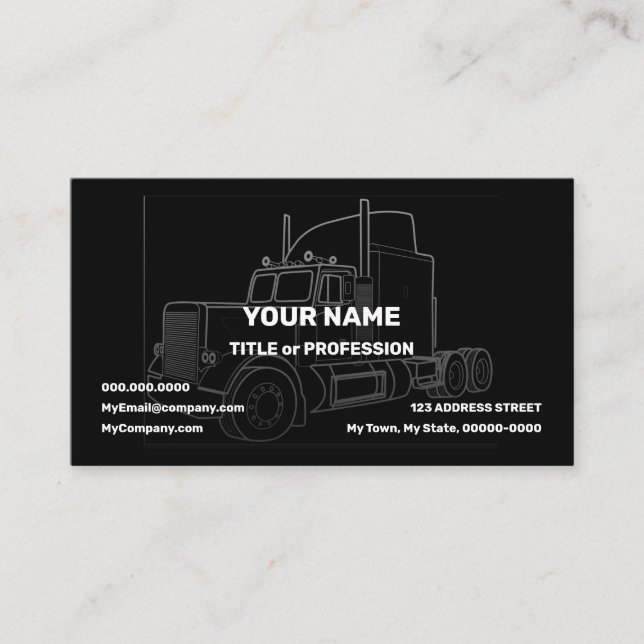 Big Rig Business Card Visitenkarte (Vorderseite)