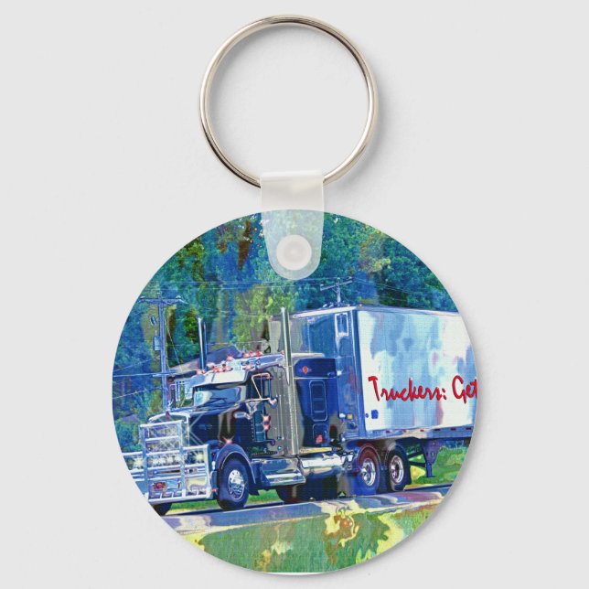 BIG RIG FREIGHT TRUCK LOVERS Art Schlüsselanhänger (Vorderseite)