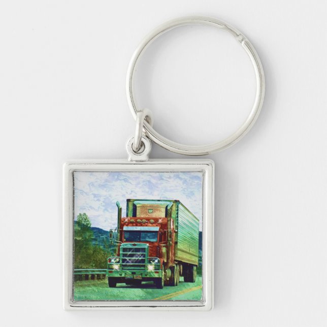 BIG RIG FREIGHT TRUCK LOVERS Art Schlüsselanhänger (Vorne)