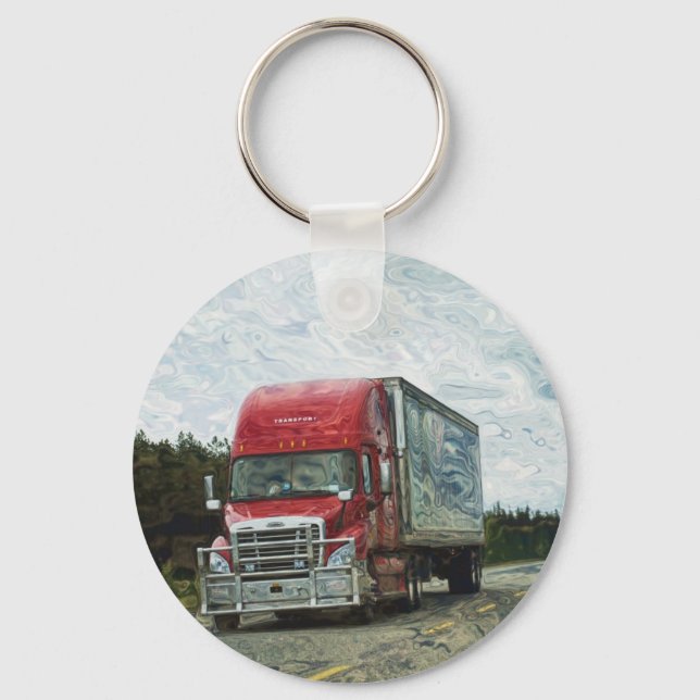 BIG RIG FREIGHT TRUCK LOVERS Art Schlüsselanhänger (Vorderseite)