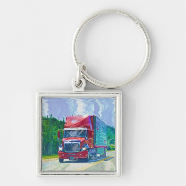BIG RIG FREIGHT TRUCK LOVERS Art Schlüsselanhänger (Vorne)