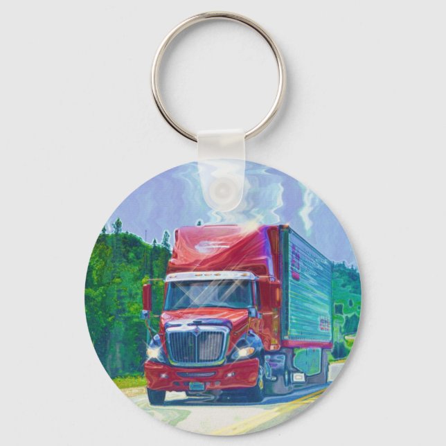 BIG RIG FREIGHT TRUCK LOVERS Art Schlüsselanhänger (Vorderseite)