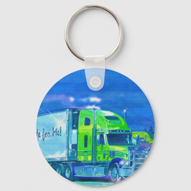 BIG RIG FREIGHT TRUCK LOVERS Art Schlüsselanhänger (Vorderseite)