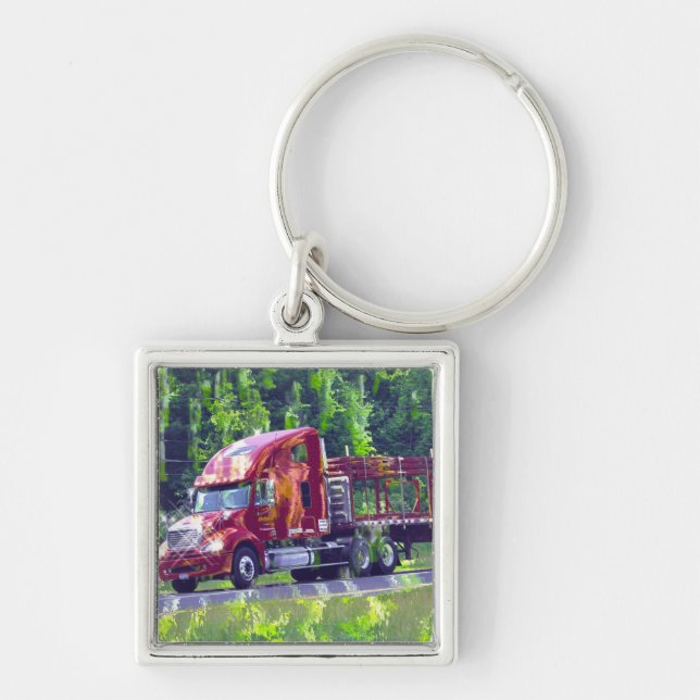 BIG RIG FREIGHT TRUCK LOVERS Art Schlüsselanhänger (Vorne)