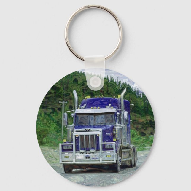BIG RIG FREIGHT TRUCK LOVERS Art Schlüsselanhänger (Vorderseite)