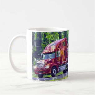 Big Rig Red Cargo Truck für Kinder und Lkw Kaffeetasse