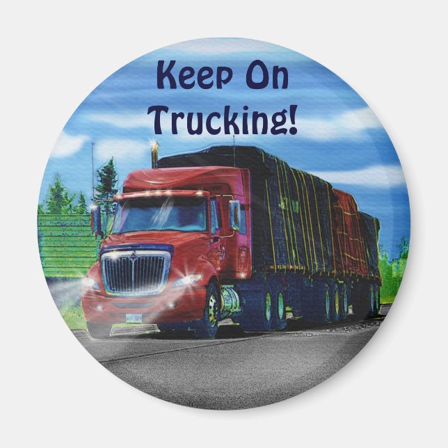 Big Rig Red Cargo Truck für Kinder und Lkw Magnet (Vorne)