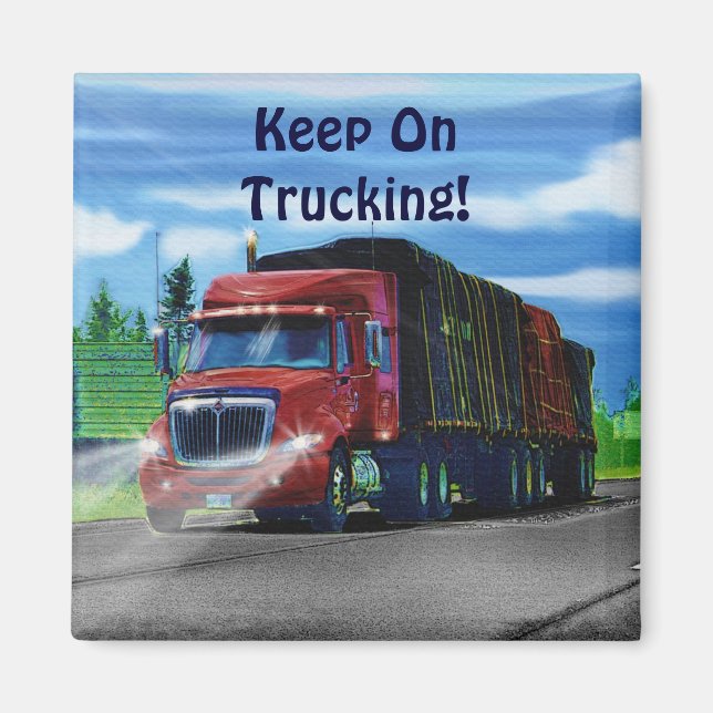 Big Rig Red Cargo Truck für Kinder und Lkw Magnet (Vorne)