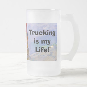 Big Rig Red Cargo Truck für Kinder und Lkw Mattglas Bierglas