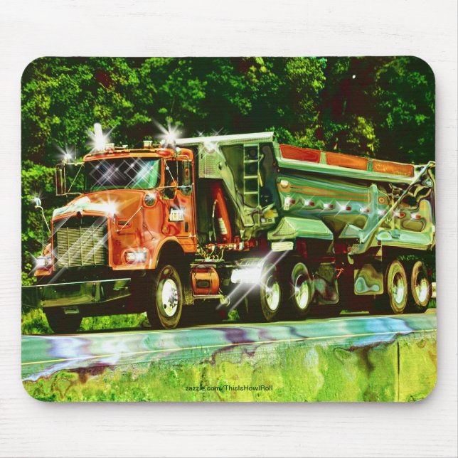Big Rig Red Cargo Truck für Kinder und Lkw Mousepad (Vorne)