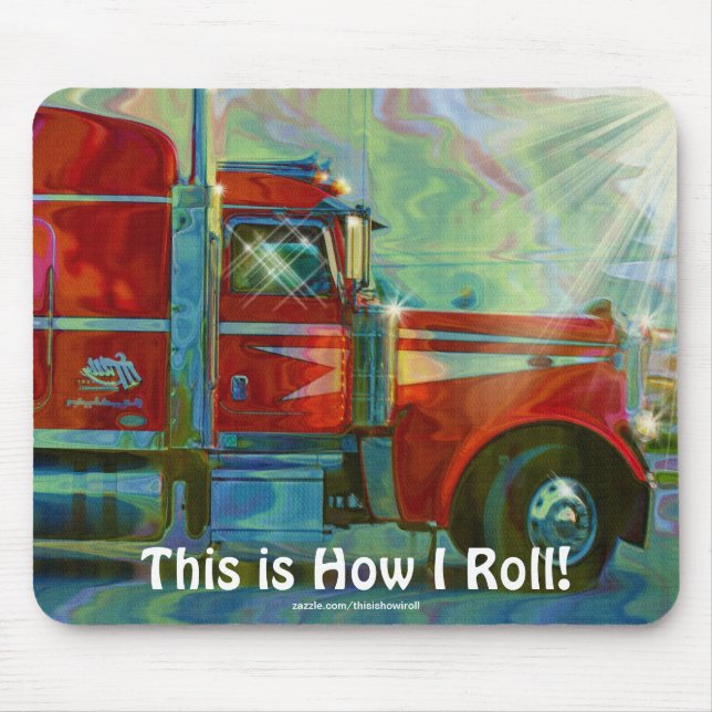 Big Rig Red Cargo Truck für Kinder und Lkw Mousepad (Vorne)