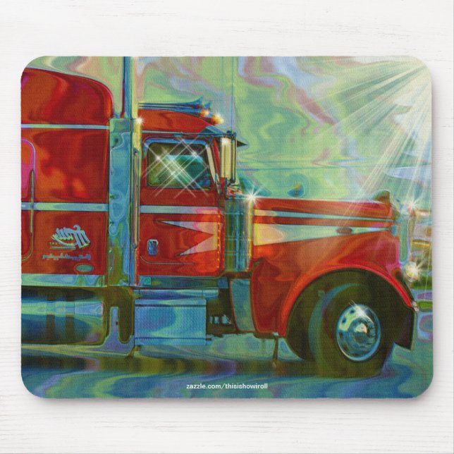 Big Rig Red Cargo Truck für Kinder und Lkw Mousepad (Vorne)