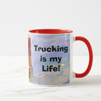 Big Rig Red Cargo Truck für Kinder und Lkw Tasse