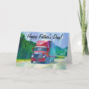Big Rig Red Road LKW-Liebhaber Geburtskarte Karte