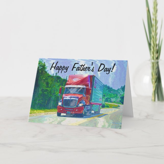 Big Rig Red Road LKW-Liebhaber Geburtskarte Karte (Vorderseite)
