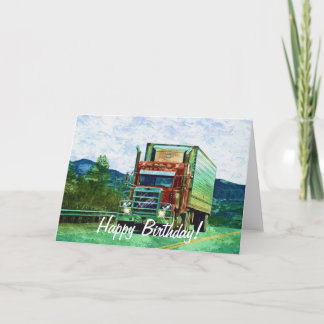 Big Rig Road-liner Truck-lover Carte d'anniversair