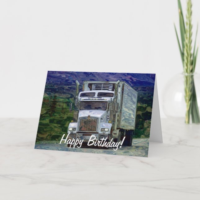 Big Rig Road-liner Truck-lover Carte d'anniversair (Devant)