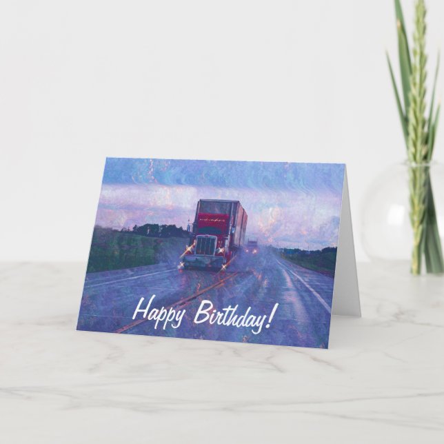 Big Rig Road-liner Truck-lover Carte d'anniversair (Devant)