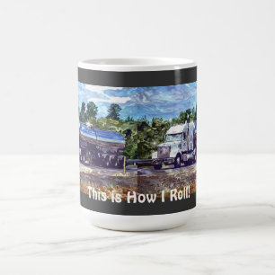 Big Rig White Cargo Truck für Lkw-Fahrer & Kinder Kaffeetasse