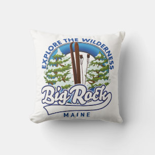 Big Rock Maine Skireise-Log Fotoabzug Kissen