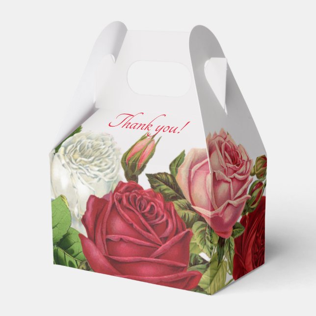 Big Rose Vielen Dank Party Gastgeschenk Hochzeit B Geschenkschachtel (Vorderseite)