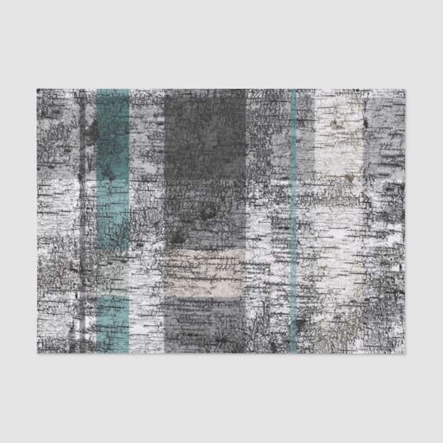 Big Rustic Kariert Birch Bark Print Seidenpapier (Vorderseite)