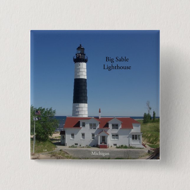 Big Sable Lighthouse Knopf Button (Vorderseite)