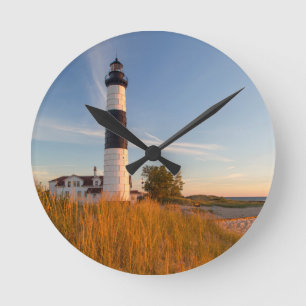 Big Sable Point Leuchtturm am Lake Michigan 3 Runde Wanduhr