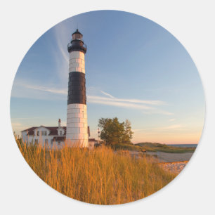 Big Sable Point Leuchtturm am Lake Michigan 3 Runder Aufkleber