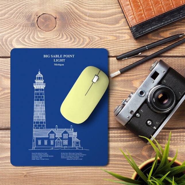 Big Sable Point Leuchtturm - Michigan – AD Mousepad (Big Sable Point Lighthouse - Michigan – AD. Mouse Pad)