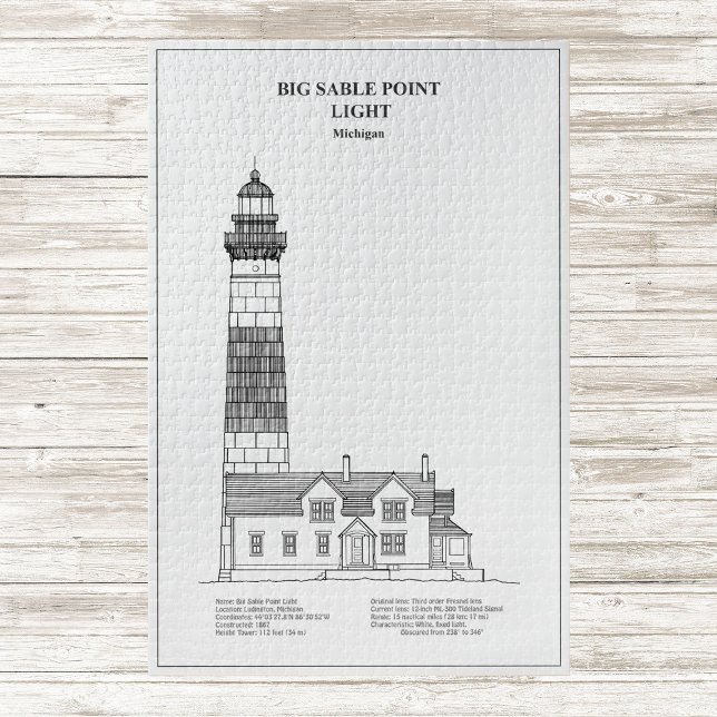 Big Sable Point Leuchtturm - Michigan - BD (Big Sable Point Lighthouse - Michigan - BD. Jigsaw Puzzle)