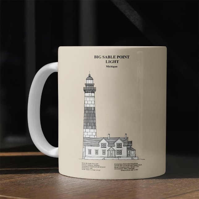 Big Sable Point Leuchtturm - Michigan - SBD Kaffeetasse (Big Sable Point Lighthouse - Michigan - SBD. Coffee Mug)