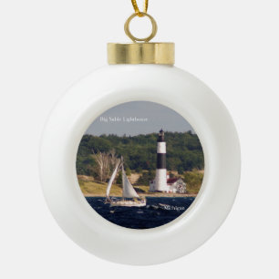 Big Sable Point Lighthouse & Boat Ornament