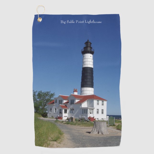Big Sable Point Lighthouse Golf Handtuch (Vorderseite)