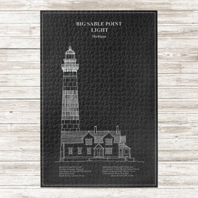 Big Sable Point Lighthouse - Michigan - PD (Big Sable Point Lighthouse - Michigan – PD. Jigsaw Puzzle)