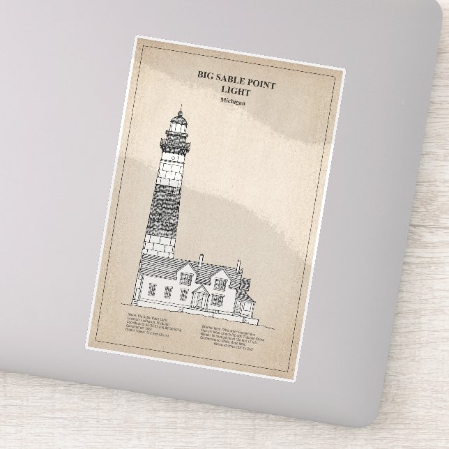 Big Sable Point Lighthouse - Michigan - SBD Aufkleber (Detail)