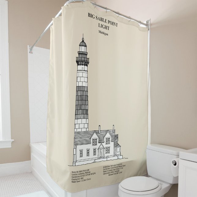 Big Sable Point Lighthouse - Michigan - SBD Duschvorhang (Big Sable Point Lighthouse - Michigan - SBD. Shower Curtain)