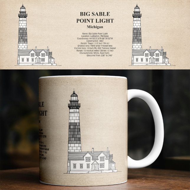 Big Sable Point Lighthouse - Michigan - SBD Kaffeetasse (Big Sable Point Lighthouse - Michigan - SBD. Coffee Mug)