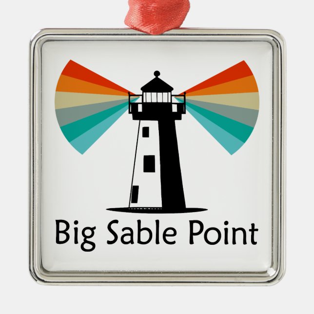 Big Sable Point Lighthouse Regenbogen Ornament Aus Metall (Vorne)