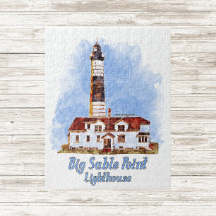 Big Sable Point Lighthouse Watercolor - Michigan